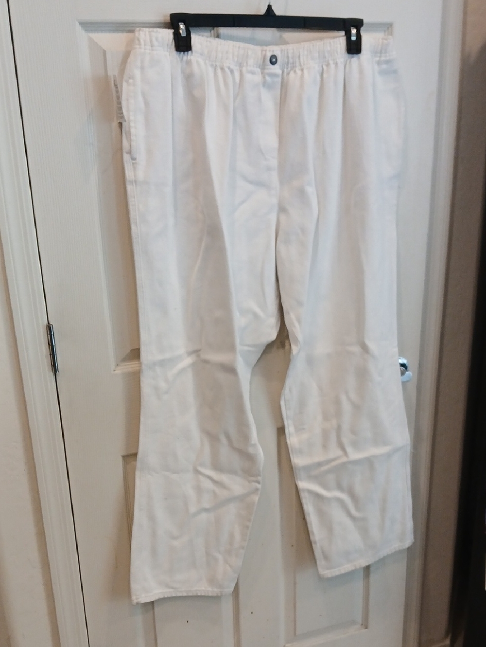 Woman Within White Straight-Leg Jeans